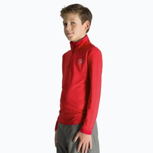 Кофта лижна дитяча Rossignol Boy 1/2 Zip Warm Stretch червона RLIYL03