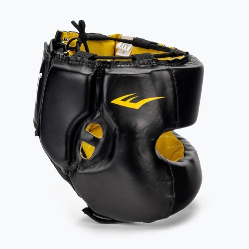 Шолом боксерський чоловічий  EVERLAST Elite Lea Headgear чорний EV 720