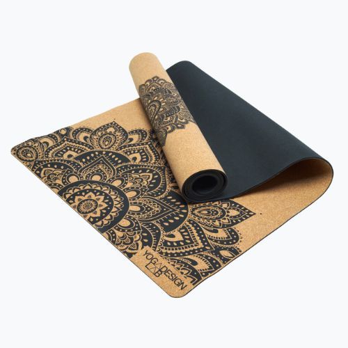 Килимок для йоги  Yoga Design Lab Cork 3,5 мм коричневий  Mandala Black