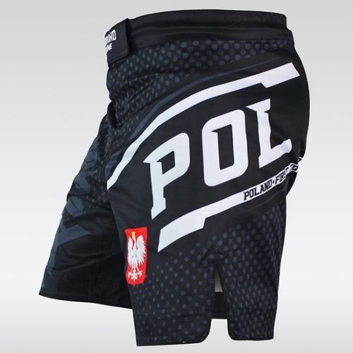 Шорти тренувальні чоловічі  Ground Game MMA Polska чорні MMASHOPOLS