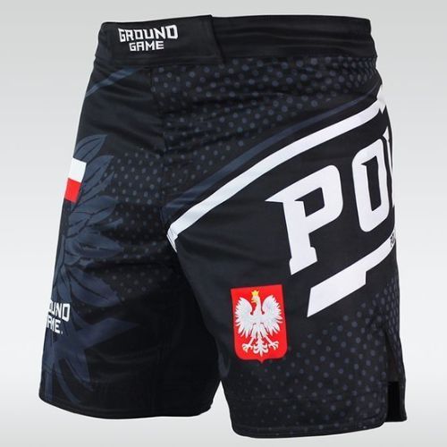 Шорти тренувальні чоловічі  Ground Game MMA Polska чорні MMASHOPOLS
