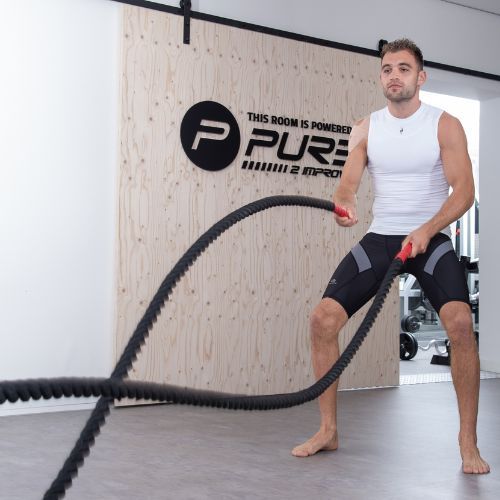 Тренувальний канат Pure2Improve Battle Rope чорний P2I200810