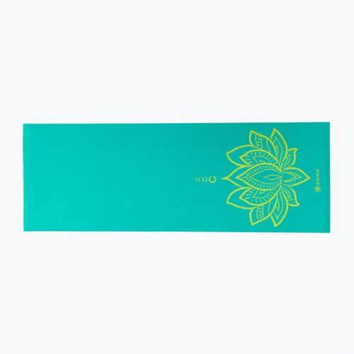 Килимок для йоги  Gaiam Turquoise Lotus 6 мм зелений 62344