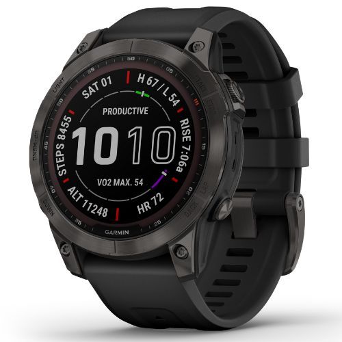 Годинник Garmin Fenix 7 Sapphire Solar Hrm Elevate Ox чорний 010-02540-21