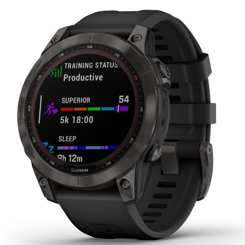 Годинник Garmin Fenix 7 Sapphire Solar Hrm Elevate Ox чорний 010-02540-21