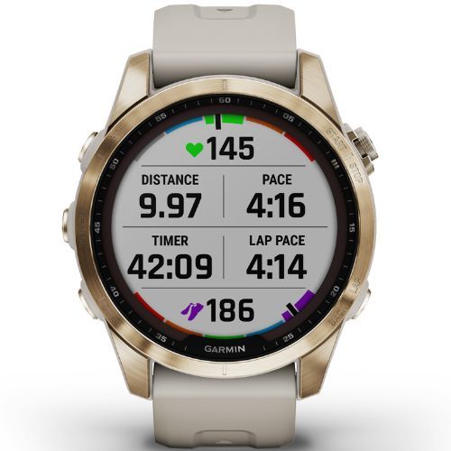 Годинник Garmin Fenix 7S Sapphire Solar Hrm Elevate Ox золотий 010-02539-21