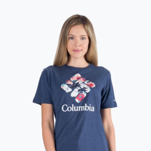 Футболка трекінгова жіноча Columbia Bluebird Day Relaxed nocturnal heather/lakeshore flora