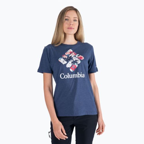 Футболка трекінгова жіноча Columbia Bluebird Day Relaxed nocturnal heather/lakeshore flora