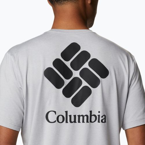 Футболка трекінгова чоловіча Columbia Tech Trail Graphic columbia grey heather/csc stacked logo