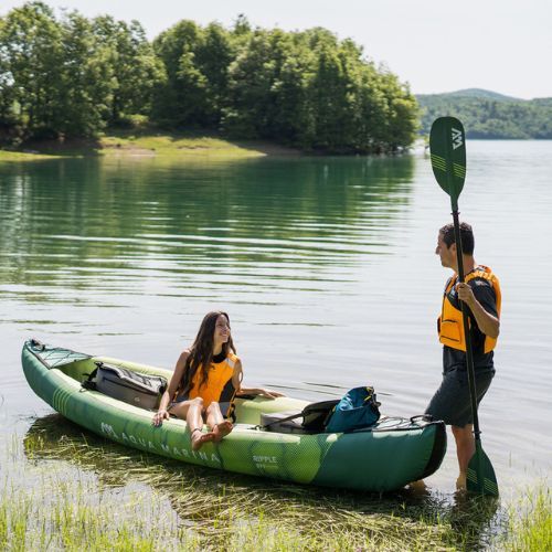 Надувна байдарка 3-х місна 12'2" Aqua Marina Recreational Canoe зелена Ripple-370