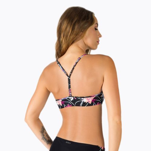 Купальник суцільний жіночий ROXY Active Bralette anthracite/floral flow