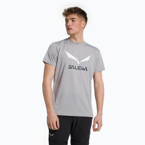 Футболка трекінгова чоловіча Salewa Solidlogo Dry сіра 00-0000027018