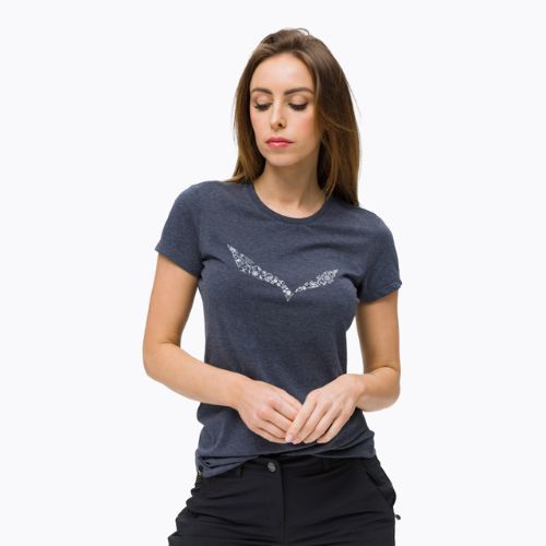 Футболка трекінгова жіноча Salewa Solid Dry синя 00-0000027019