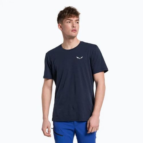 Футболка трекінгова чоловіча Salewa Alpine Hemp Logo синя 00-0000028132