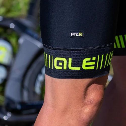 Велошорти чоловічі Alé Pantalone C/B Strada black/fluo yellow