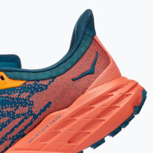 Кросівки для бігу жіночі HOKA Speedgoat 5 блакитно-помаранчеві 1123158-BCCML