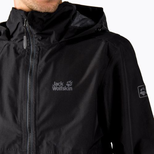 Куртка хардшел чоловіча Jack Wolfskin Evandale чорна 1111131_6000