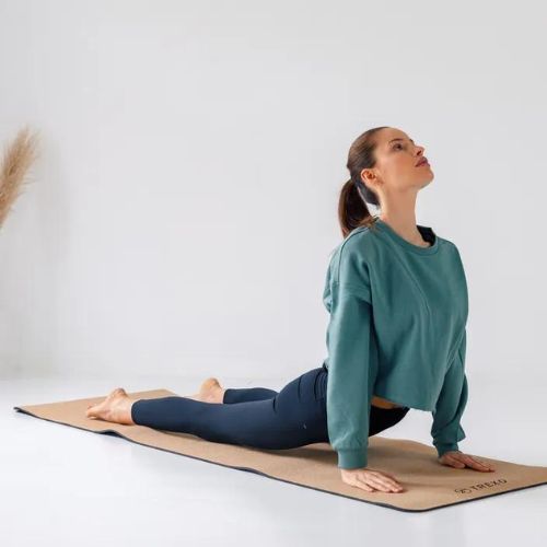 Килимок для йоги XTREXO корковий TPE 6 mm чорний YM-C01C