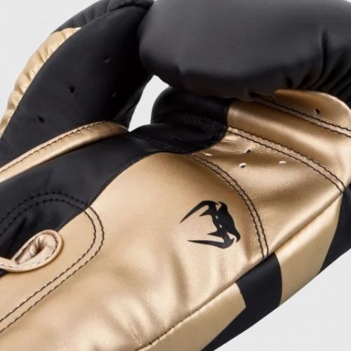 Рукавиці боксерські чоловічі Venum Elite чорно-золоті VENUM-1392
