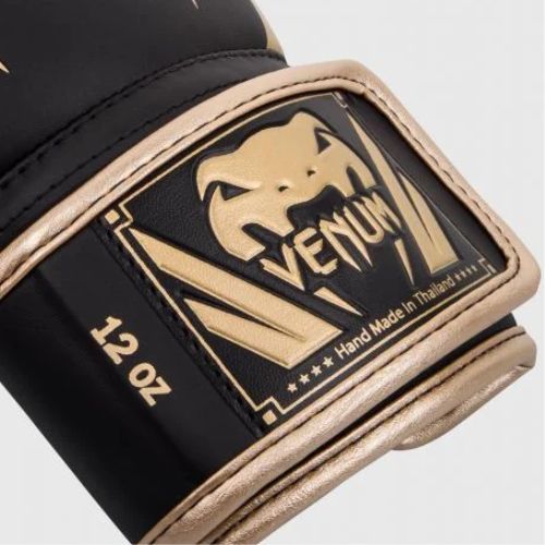 Рукавиці боксерські чоловічі Venum Elite чорно-золоті VENUM-1392