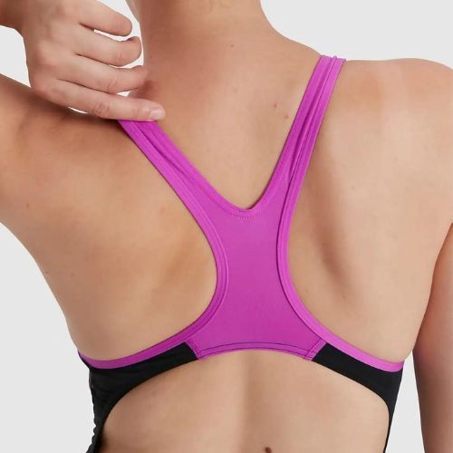 Купальник суцільний жіночий Speedo Placement Laneback чорно-рожевий 11389C733