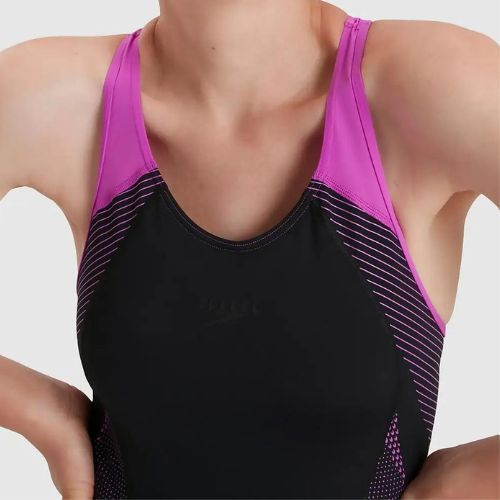 Купальник суцільний жіночий Speedo Placement Laneback чорно-рожевий 11389C733