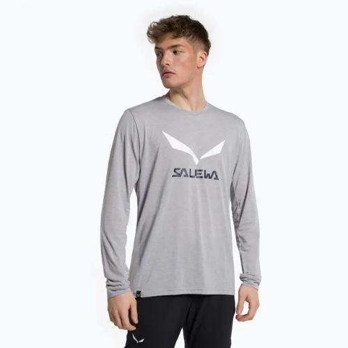 Футболка трекінгова чоловіча Salewa Solidlogo Dry сіра 00-0000027340