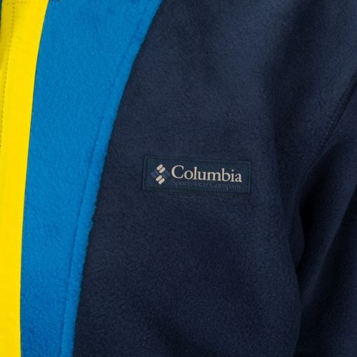 Кофта трекінгова чоловіча Columbia Back Bowl Full Zip collegiate navy/brt indigo/laser lemon