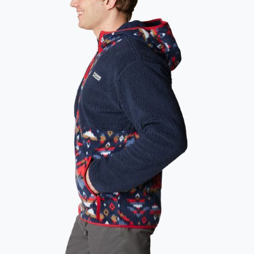 Кофта трекінгова чоловіча Columbia Backbowl Sherpa FZ Hoodie coll navy/coll navy rocky mtn print
