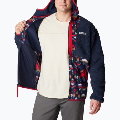 Кофта трекінгова чоловіча Columbia Backbowl Sherpa FZ Hoodie coll navy/coll navy rocky mtn print