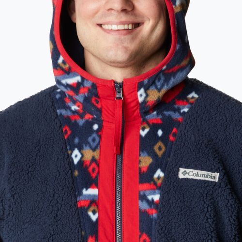Кофта трекінгова чоловіча Columbia Backbowl Sherpa FZ Hoodie coll navy/coll navy rocky mtn print