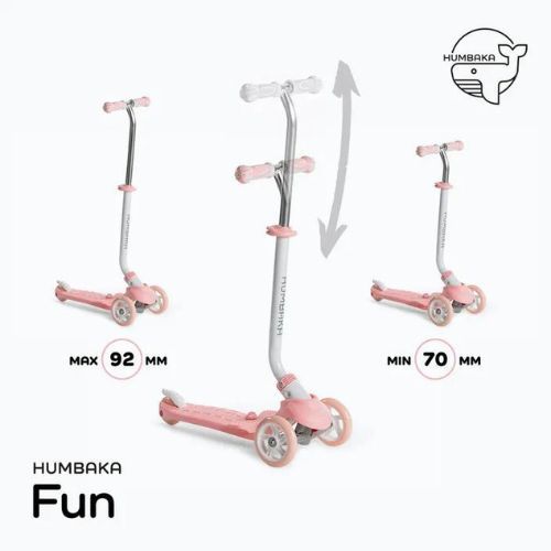 Самокат триколісний дитячий HUMBAKA Fun рожевий HBK-KS001