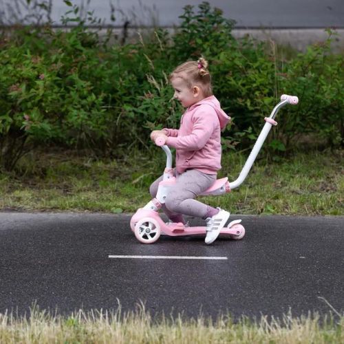 Самокат триколісний дитячий HUMBAKA Fun 3in1 рожевий HBK-KS002