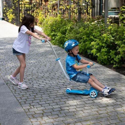 Самокат триколісний дитячий HUMBAKA Fun 3in1 блакитний HBK-KS002