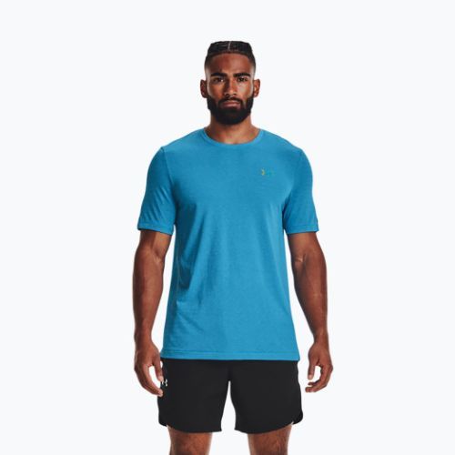 Футболка тренувальна чоловіча Under Armour UA Rush Seamless Geosport SS блакитна 1370441