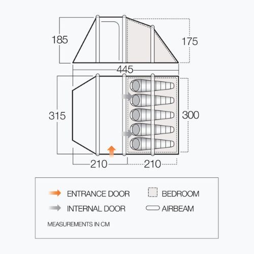 Намет кемпінговий для 5-ти осіб Vango Skye II Air 500 зелений TEQSKYEAIH09177