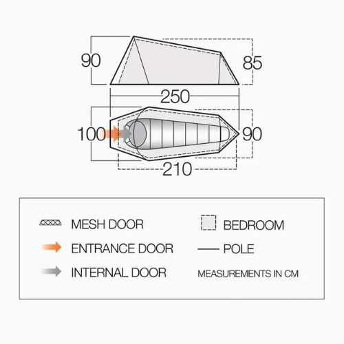 Намет трекінговий для 1 особи Vango Soul 100 зелений TERSOUL T15077