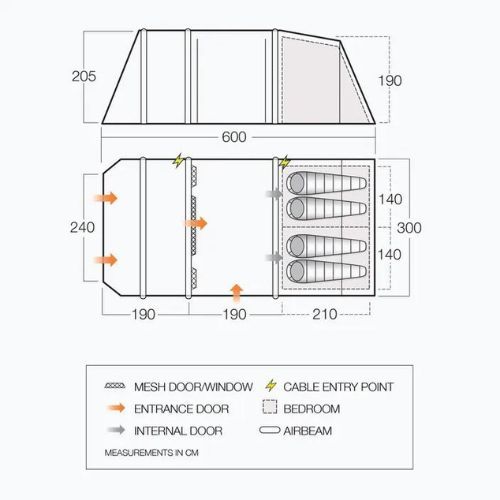 Намет кемпінговий для 4-х осіб Vango Stargrove II Air 450 зелений TEQSTARAIH09176