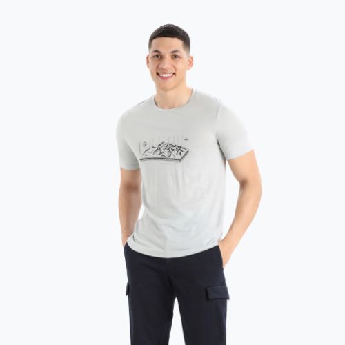 Футболка трекінгова чоловіча icebreaker Tech Lite II Alps 3D ether