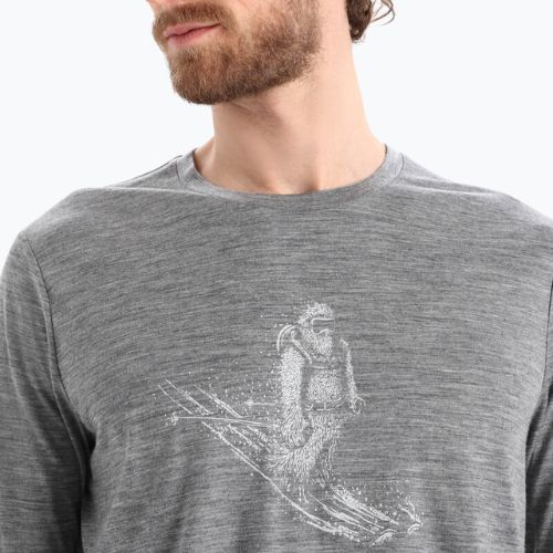 Лонгслів трекінговий чоловічий icebreaker Tech Lite II Skiing Yeti gritstone heather