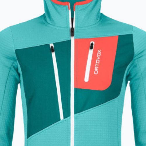 Флісова кофта жіноча ORTOVOX Fleece Grid Hoody бірюзова 8720100036