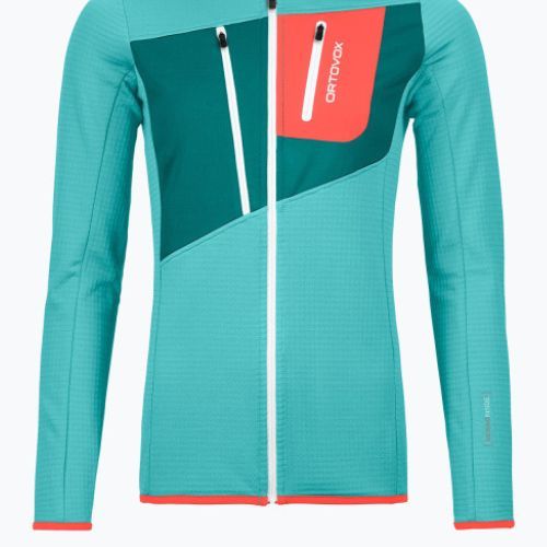 Флісова кофта жіноча ORTOVOX Fleece Grid Hoody бірюзова 8720100036