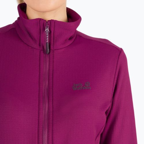 Флісова кофта жіноча Jack Wolfskin Peak Grid Fleece фіолетова 1710351
