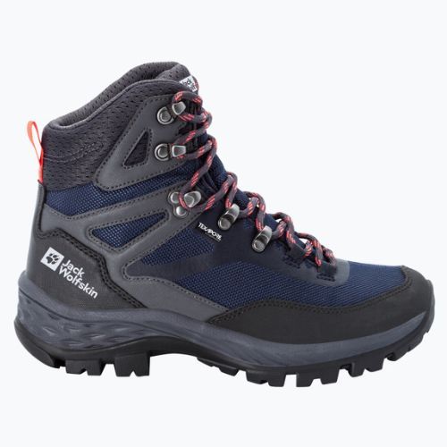 Черевики для трекінгу жіночі Jack Wolfskin Rebellion Guide Texapore Mid чорно-блакитні 4053801