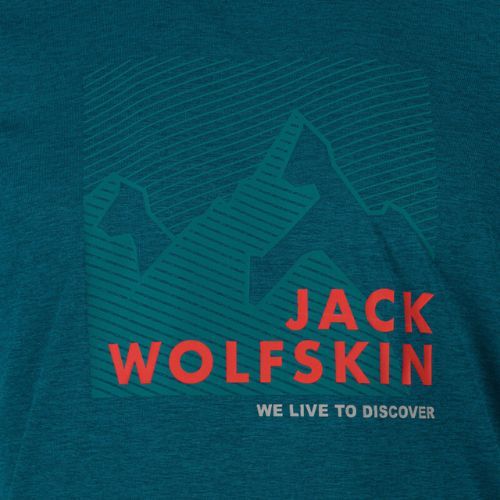 Футболка трекінгова чоловіча Jack Wolfskin Hiking Graphic блакитна 1808761_4133