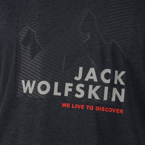 Футболка трекінгова чоловіча Jack Wolfskin Hiking Graphic сіра 1808761_6230