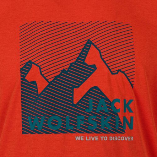 Футболка трекінгова чоловіча Jack Wolfskin Hiking Graphic помаранчева 1808761_3017