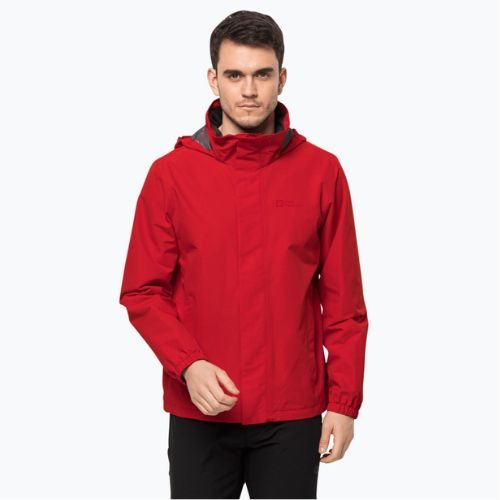 Куртка дощовик чоловіча Jack Wolfskin Stormy Point 2L червона 1111142_2206