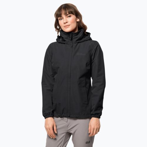 Куртка дощовик жіноча Jack Wolfskin Stormy Point 2L чорна 1111202_6000