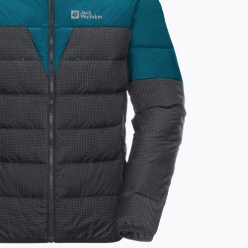 Пуховик чоловічий Jack Wolfskin Dna Tundra Down Hoody чорно-блакитний 1206612_4133_006
